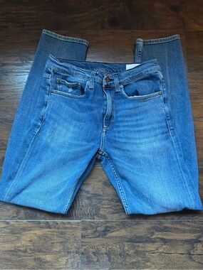 Rag & Bone Woman’s Skinny Denim Jeans Medium Blue Wash “Palisades with holes”